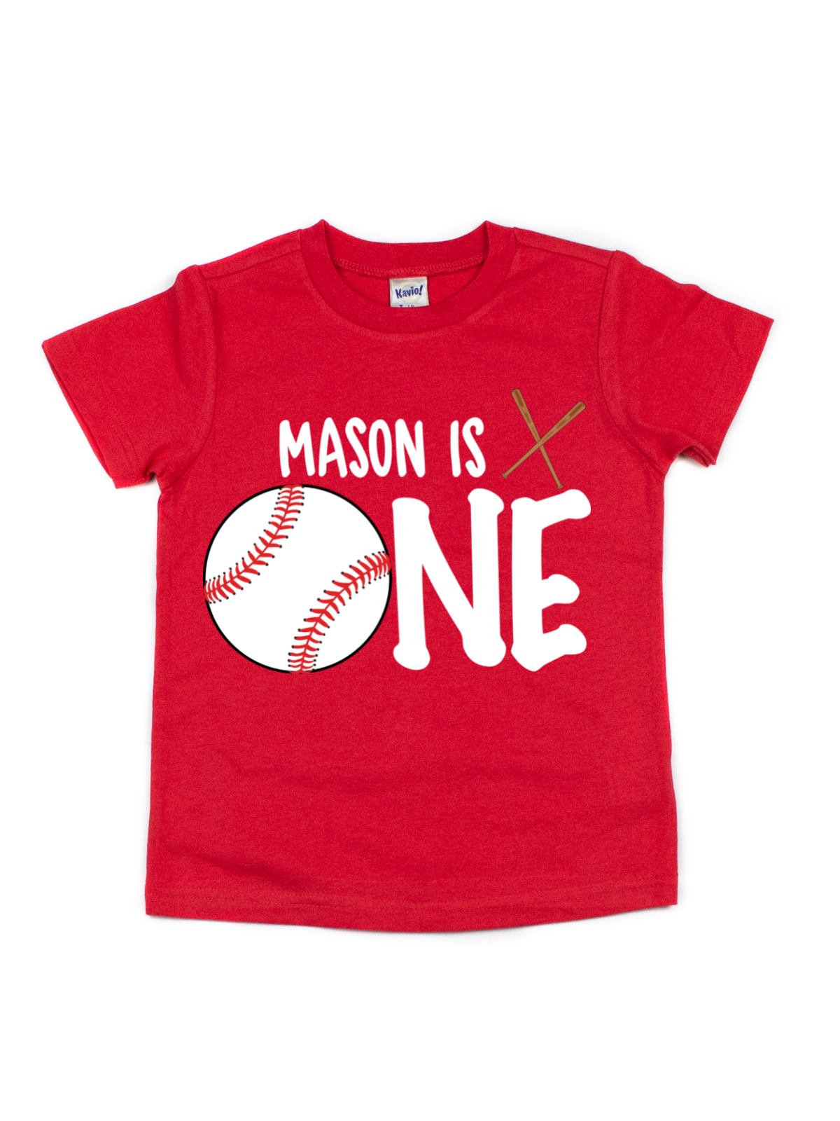 first birthday ONE baseball shirt in red