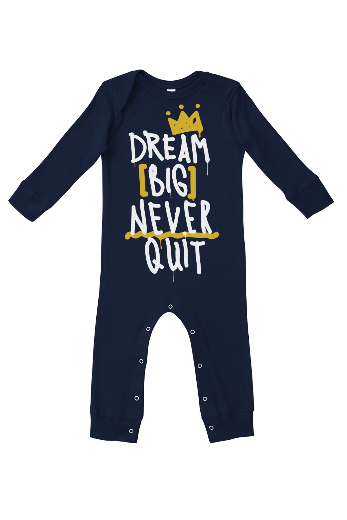 Navy Baby Romper - Navy Toddler Romper - Dream Big Never Quit Romper