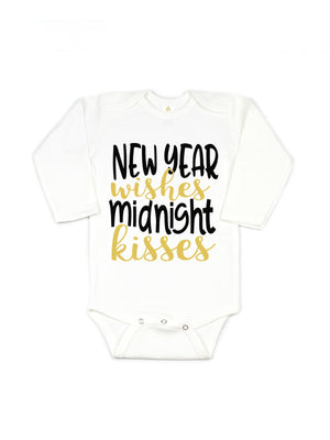 new year wishes midnight kisses baby bodysuit