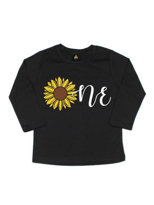 1st birthday ONE sunflower girls shirt