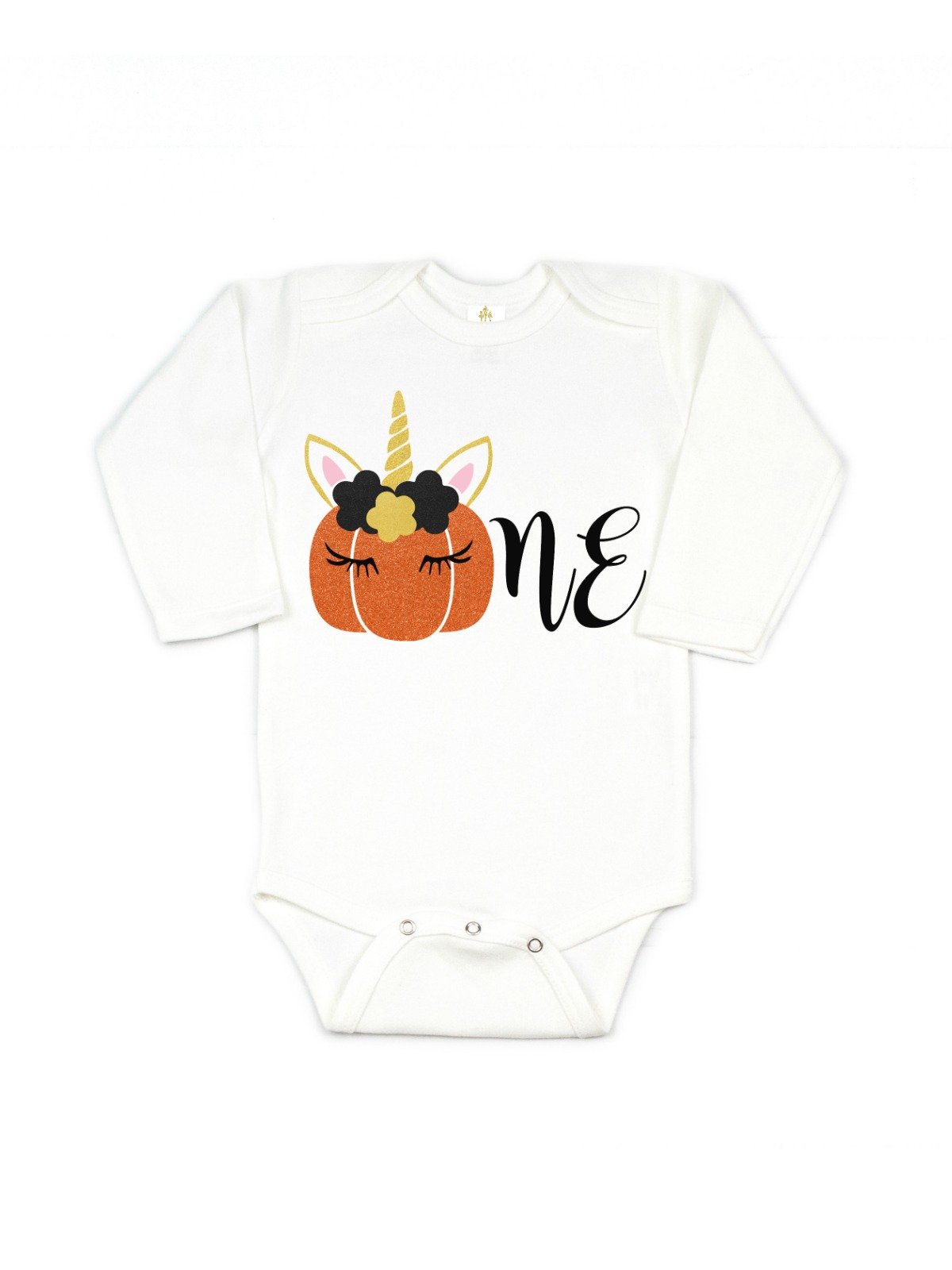 sparkle unicorn pumpkin baby bodysuit first birthday 