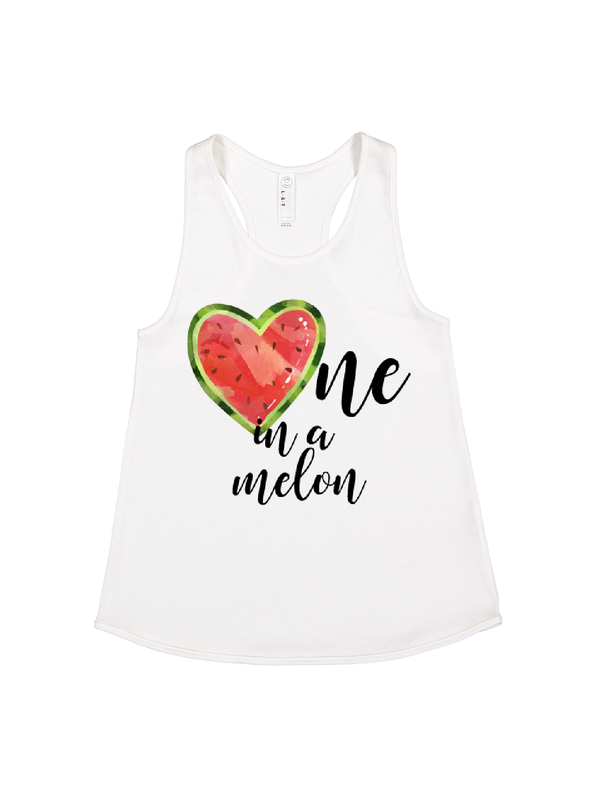 one in a melon girls white tank top