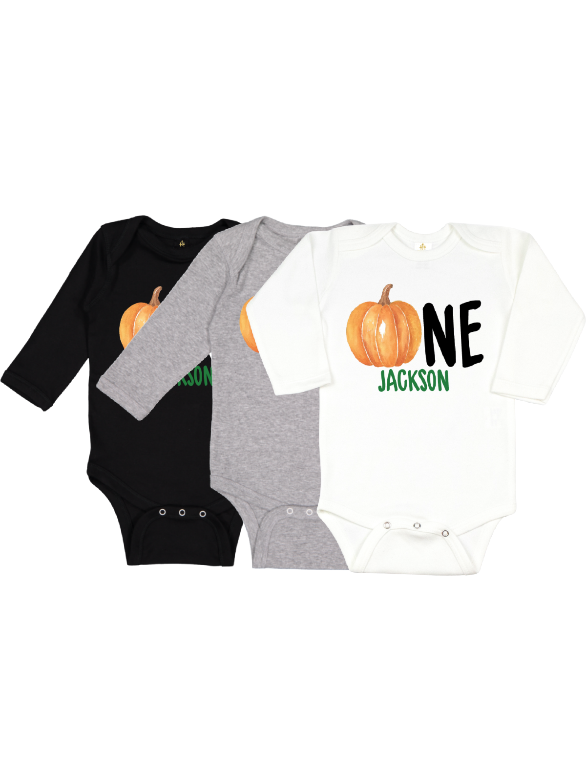 pumpkin baby bodysuits in long sleeve