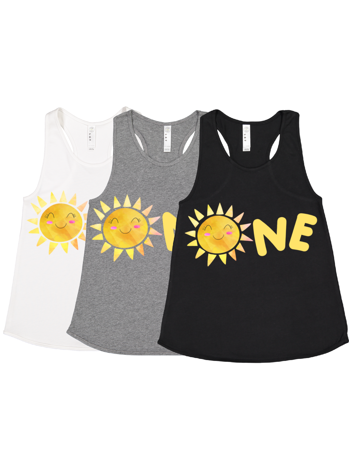 first birthday sunshine ONE tank tops