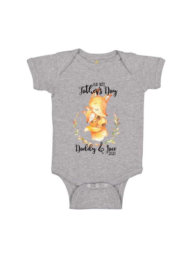 daddy baby fox first fathers day 2020 bodysuit