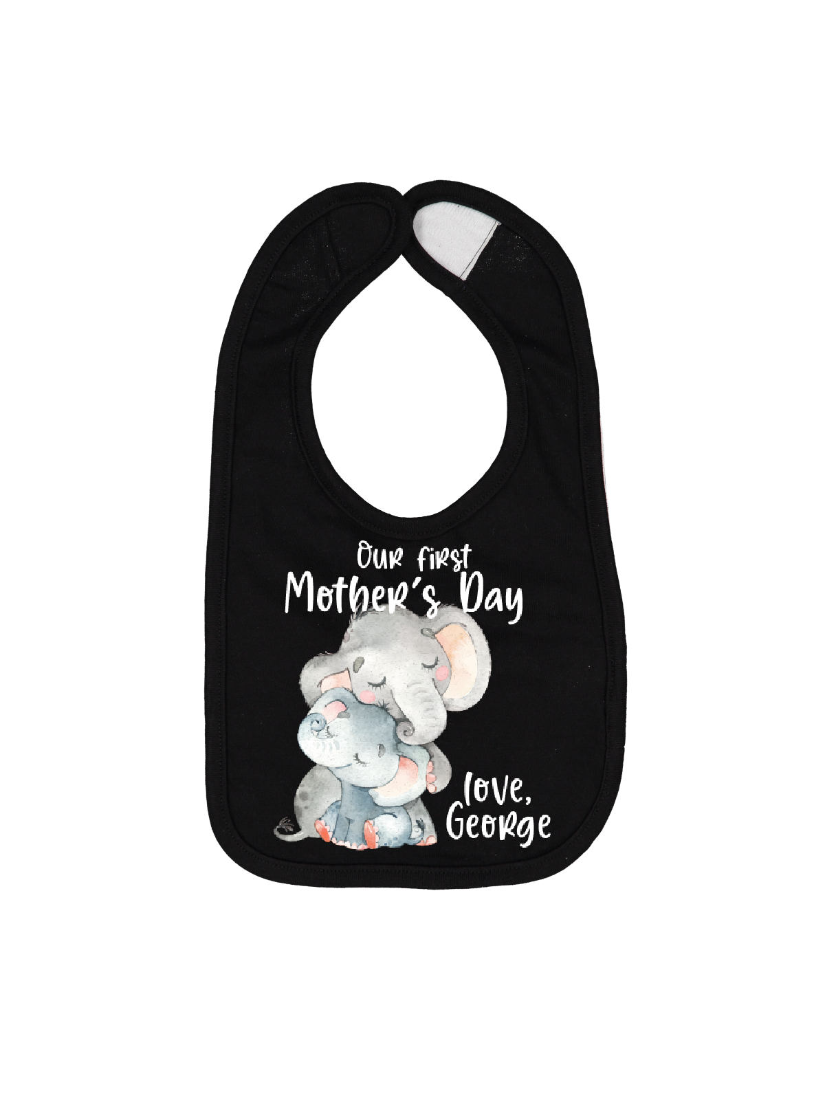 our first mothers day elephants baby bib