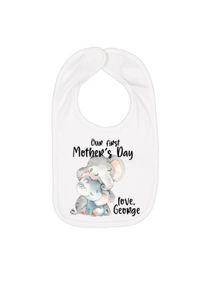 personalized first mother's day baby bib gift