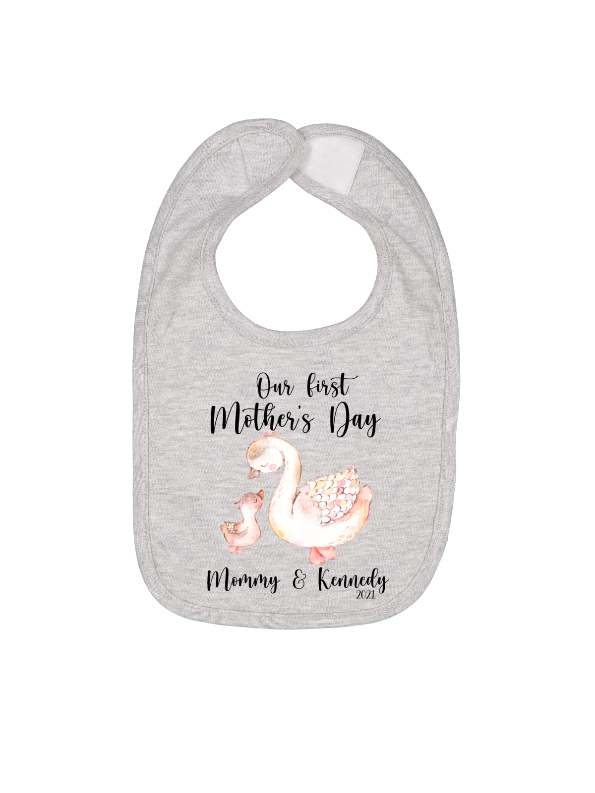our first mothers day baby bib personalized
