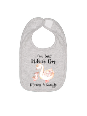 our first mothers day baby bib personalized