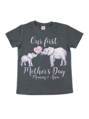 Our First Mother's Day Elephants Matching Tops