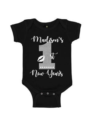 Personalized 1st New Year's Top - Silver & White