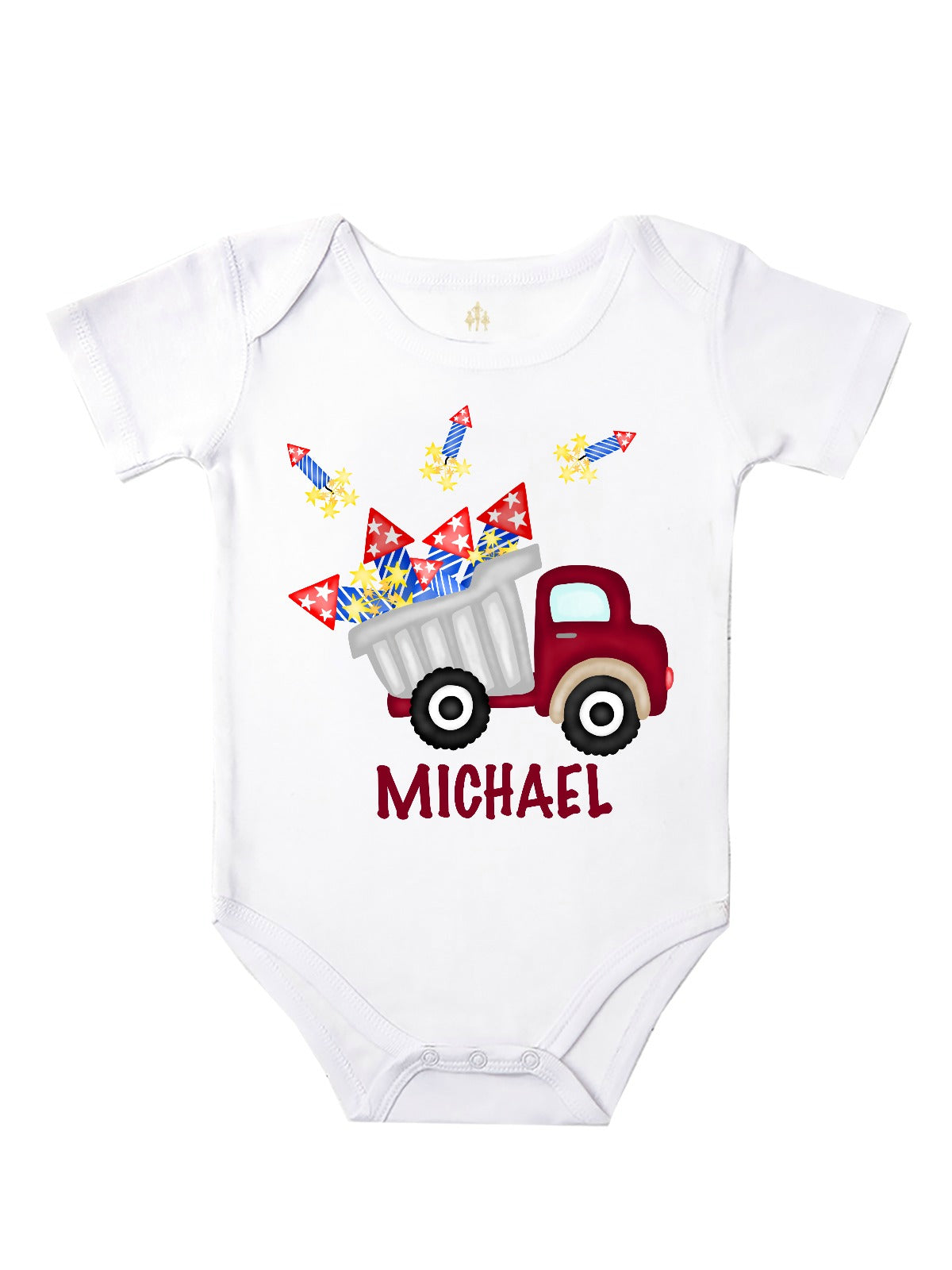 personalized baby body 4th of july fireworks bodysuit