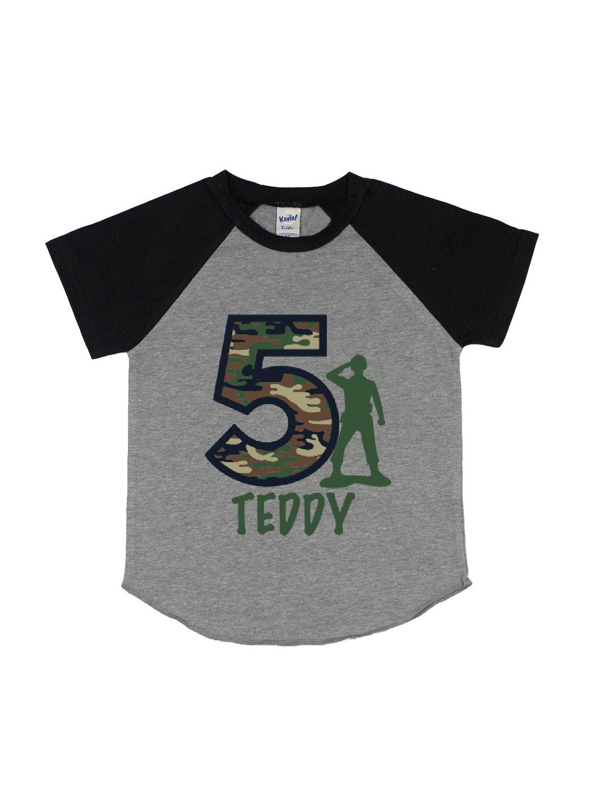boys army man birthday shirt