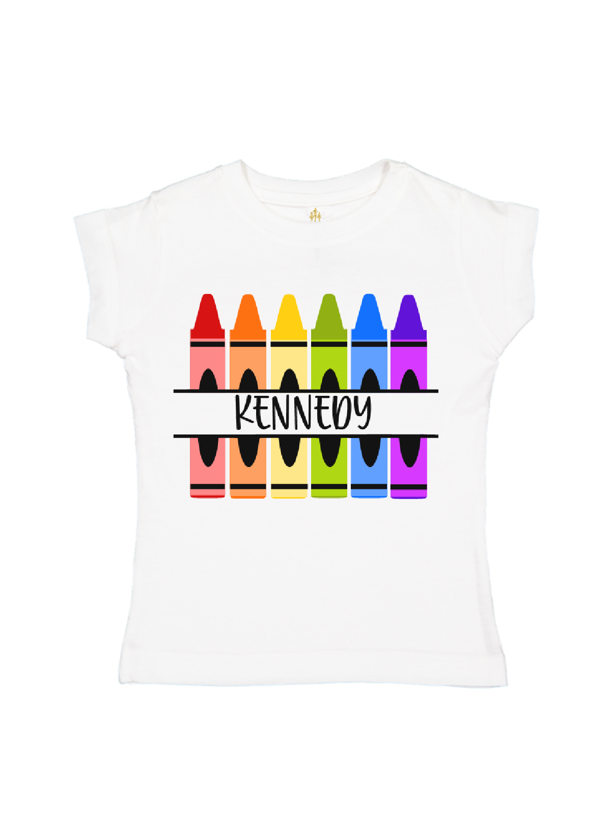 personalized crayon shirt for girls