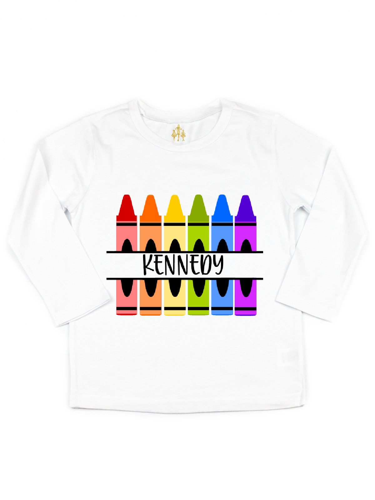 personalized crayon shirt for girls