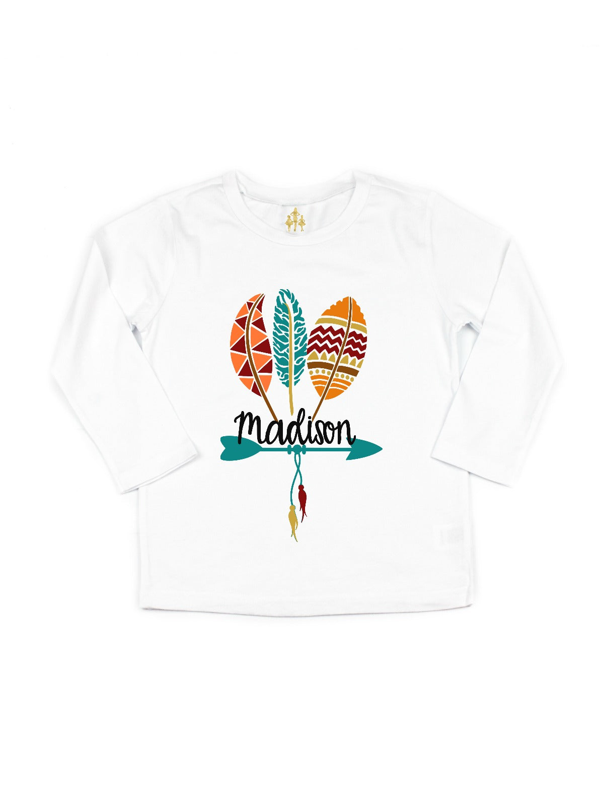 Girls Personalized Fall Shirt Feathers