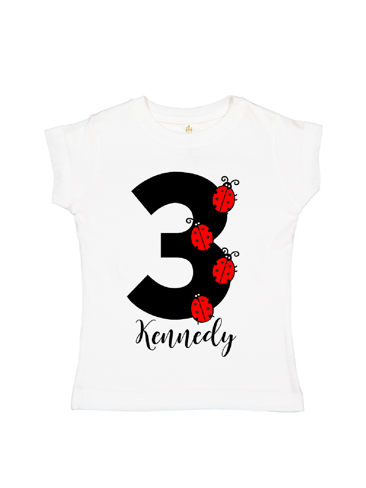 personalized ladybug girls birthday shirt