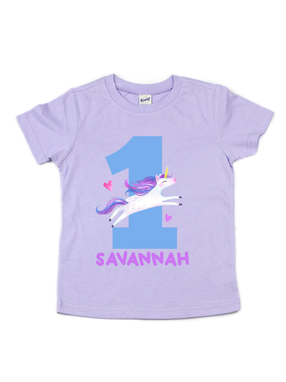 Personalized Unicorn Birthday Kids Shirt - Lavender