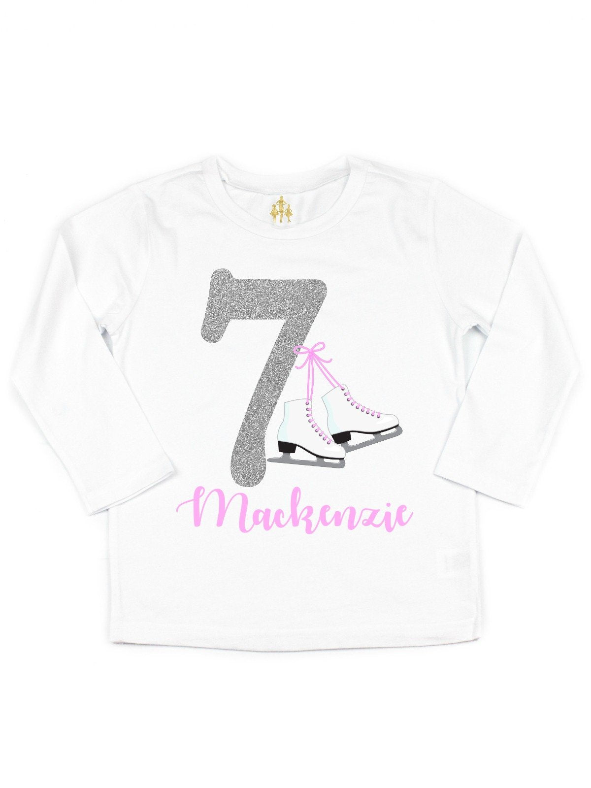 girls ice skating birthday shirt