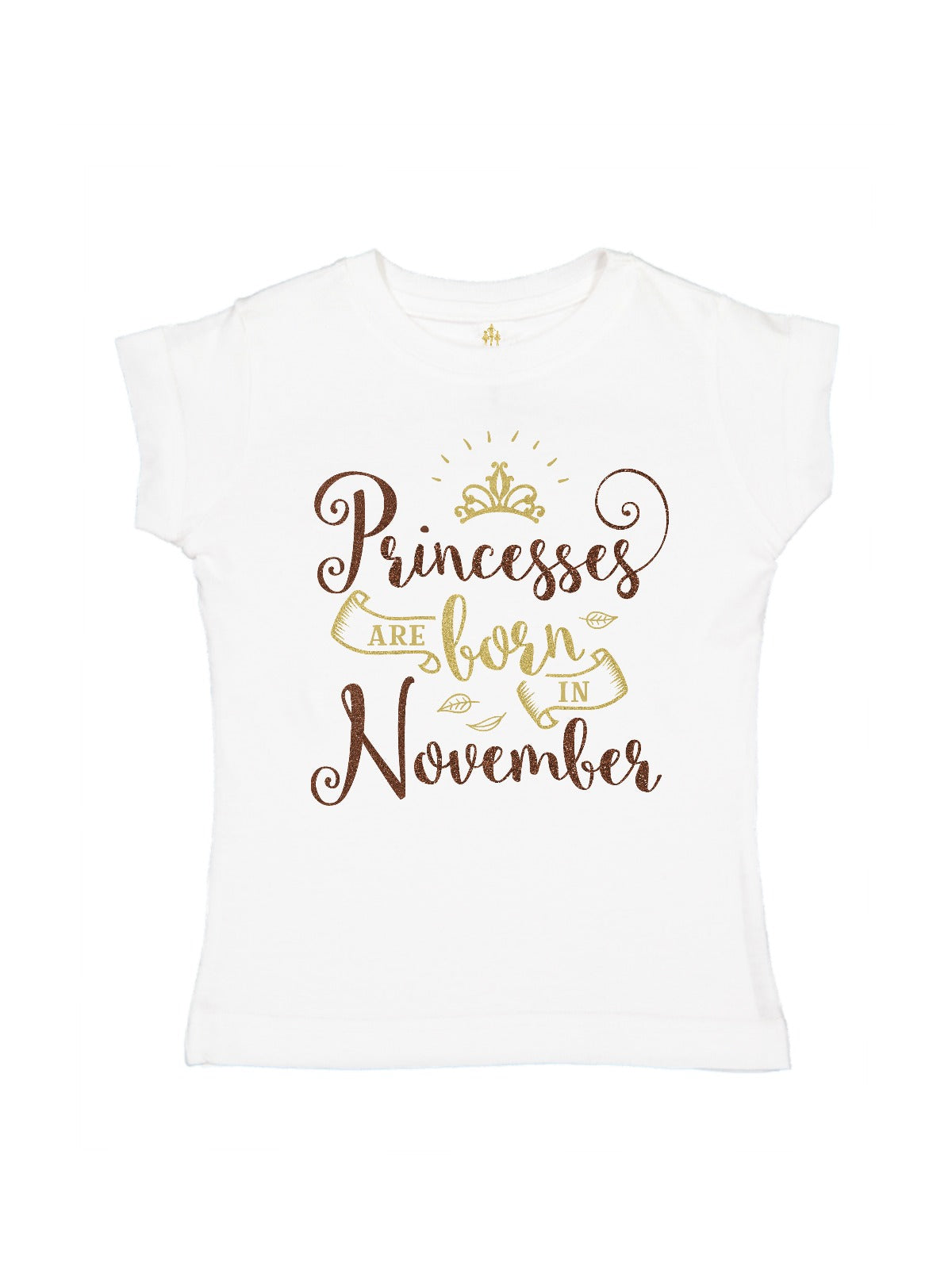 brown and gold november girl birthday shirt