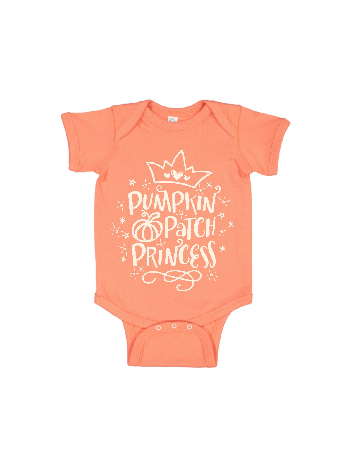 pumpkin patch princess baby bodysuit in peach