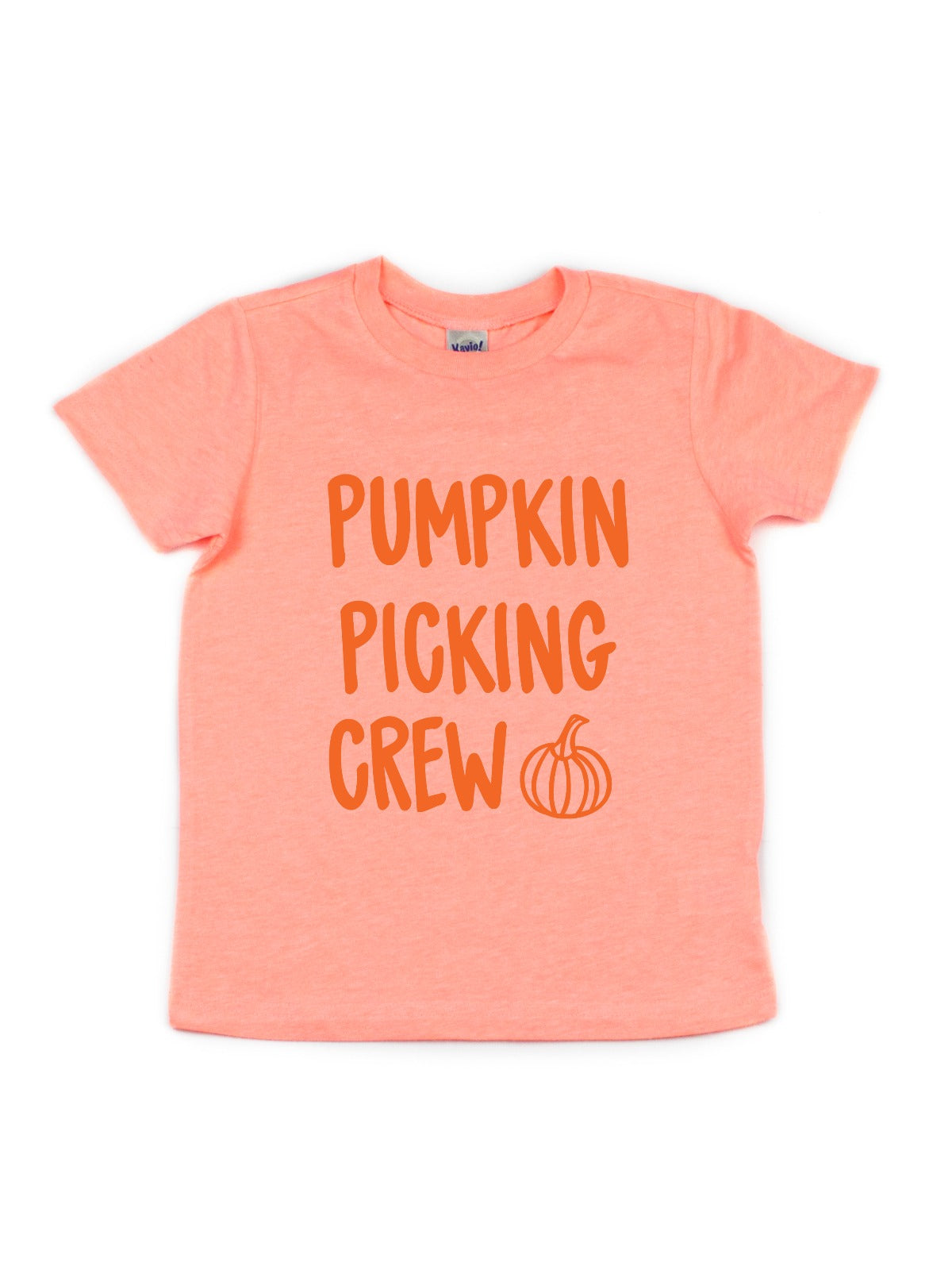 flamingo orange girls pumpkin picking shirt