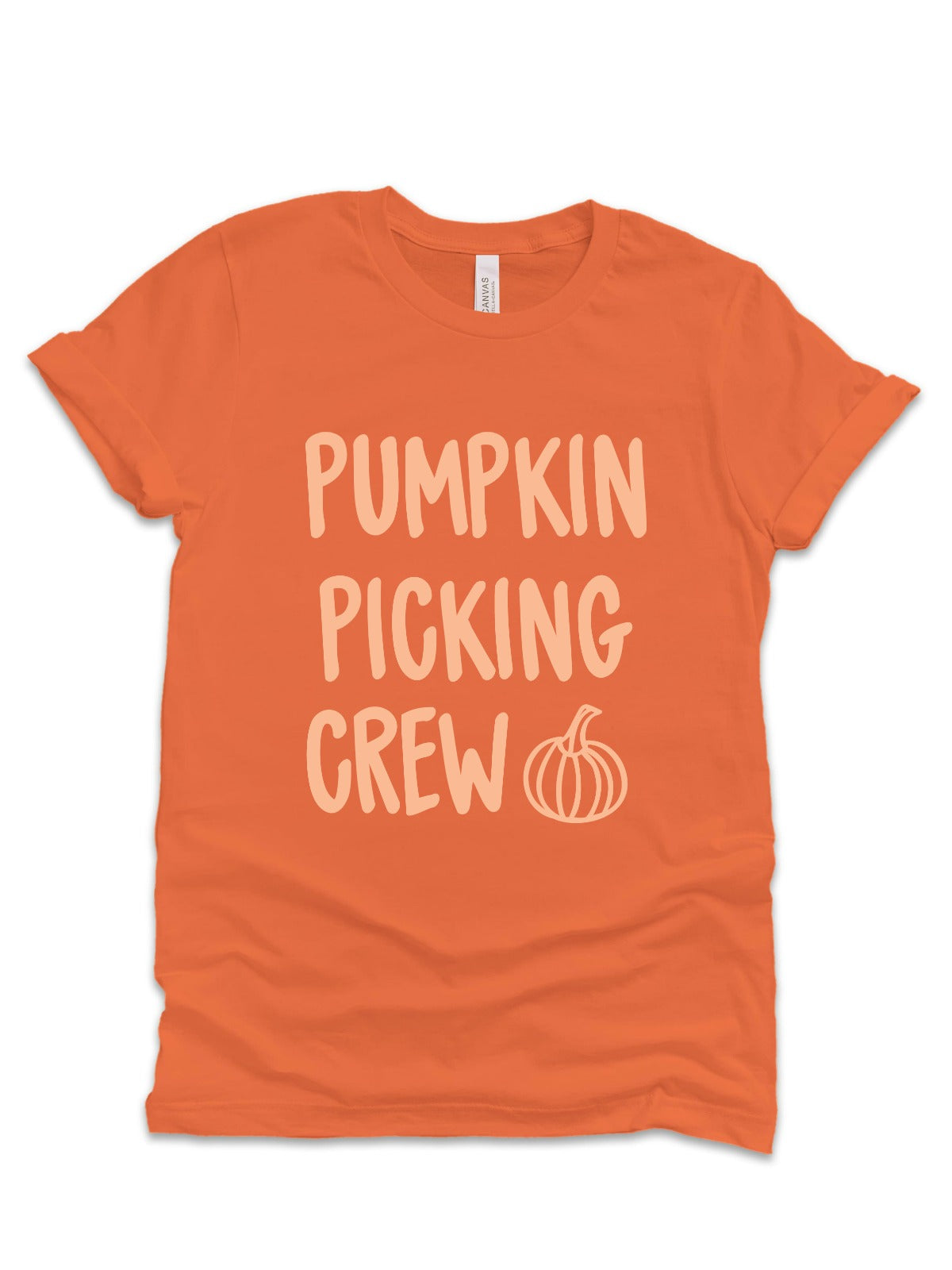 pumpkin picking crew orange adult shirt unisex