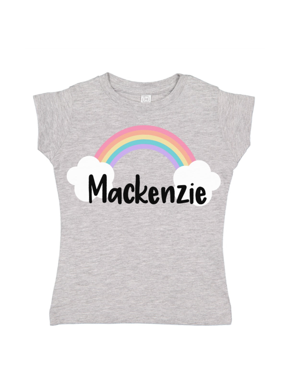 Personalized Heather Gray Rainbow T-Shirt