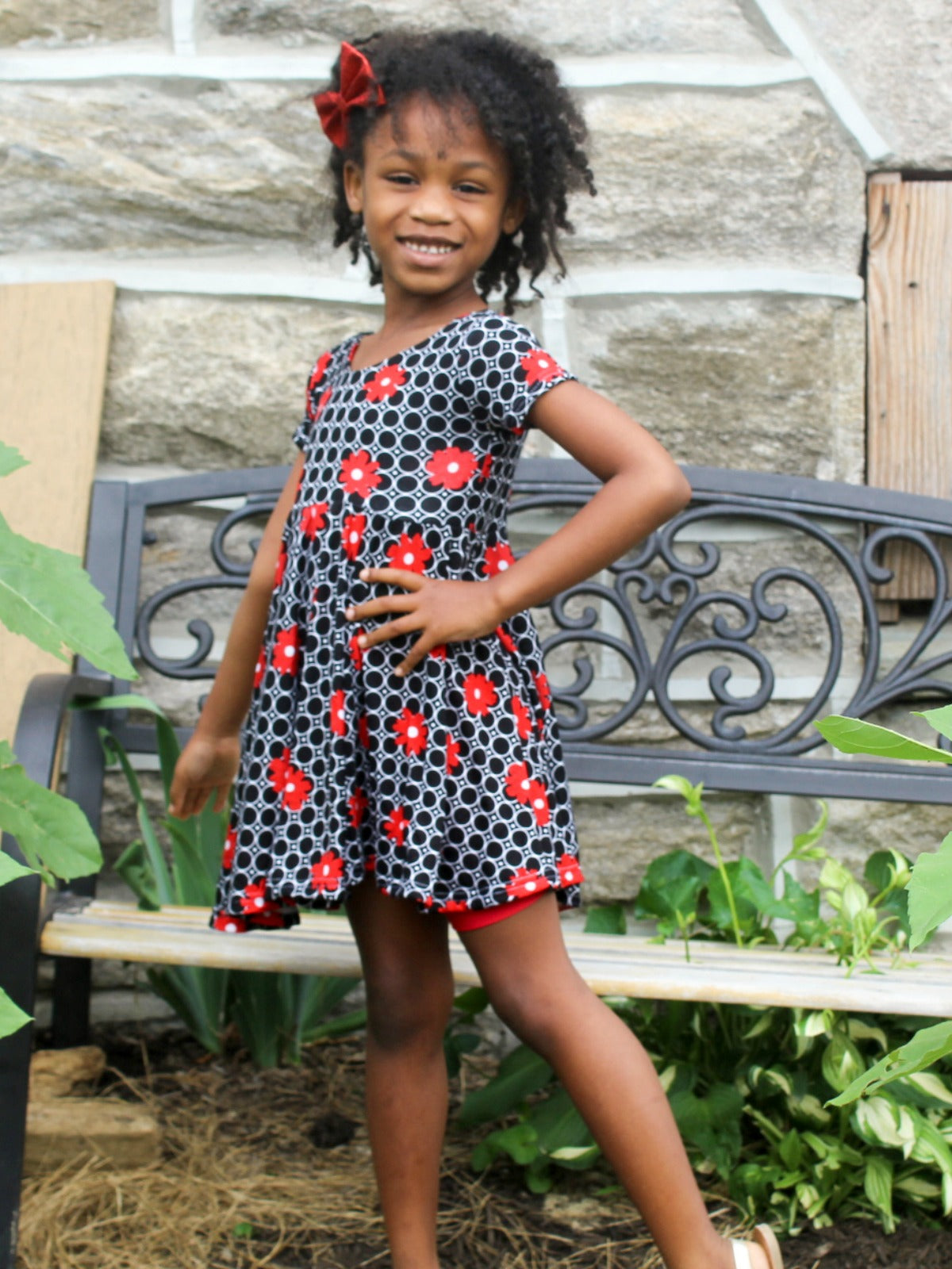 Red Dot Flower Play Dress