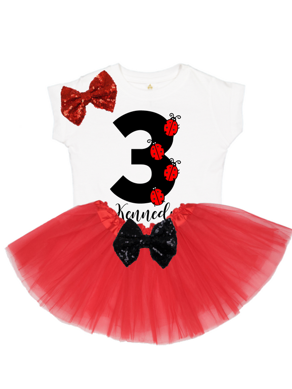 Girls Ladybug Birthday Tutu Outfit | MMofPhilly