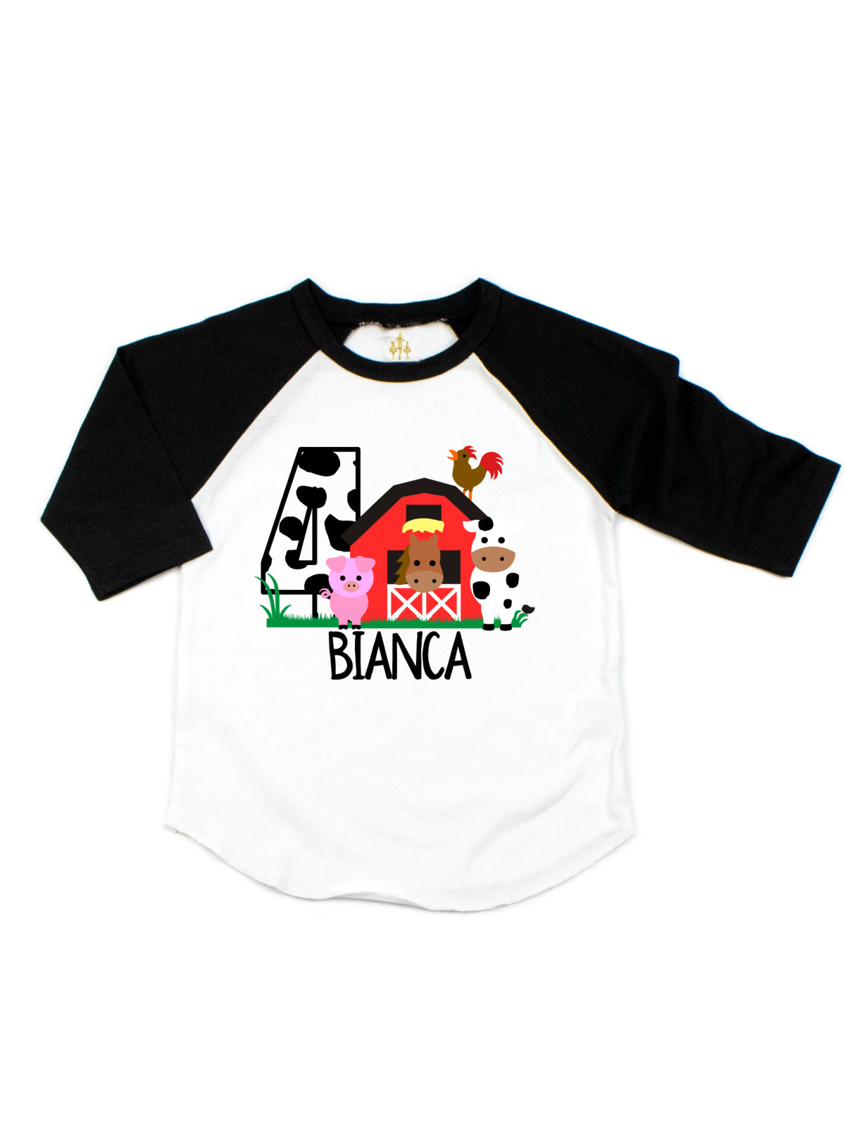 kids personalized raglan birthday shirt