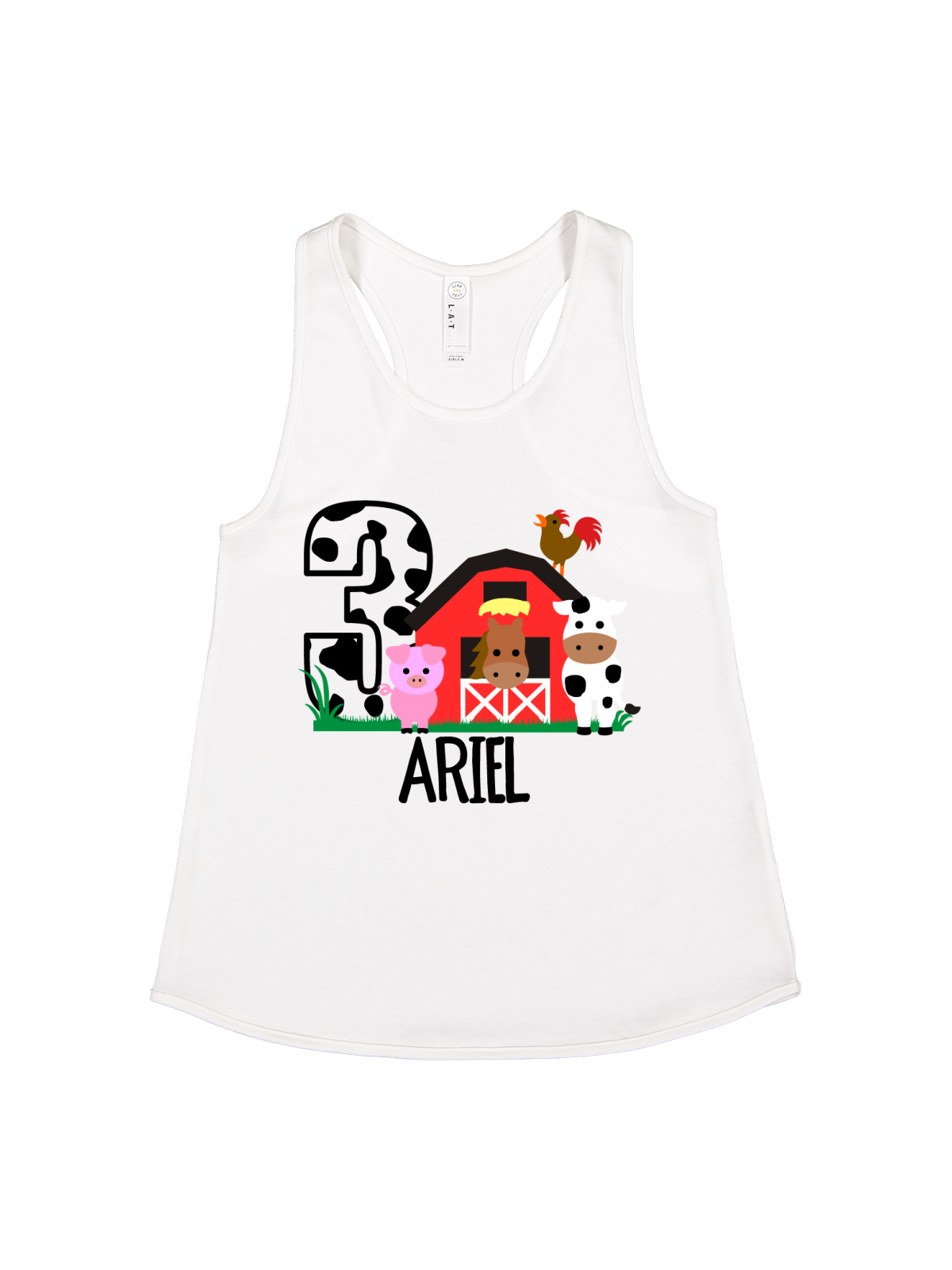 girls barn animal farm tank top