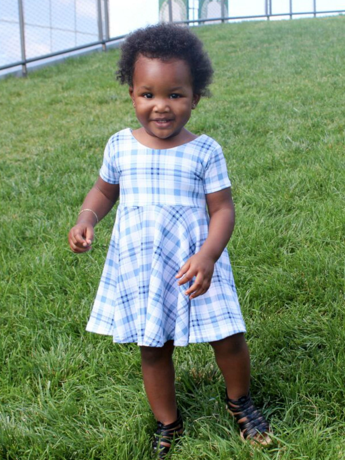 Sage Plaid Play Dress