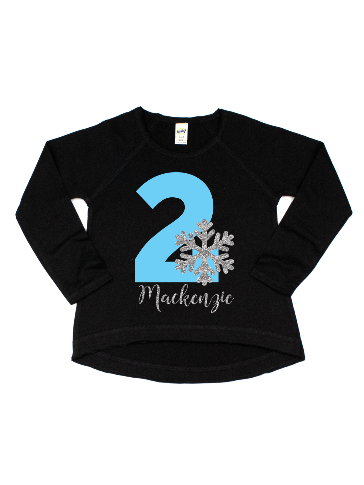 long sleeve black snowflake shirt