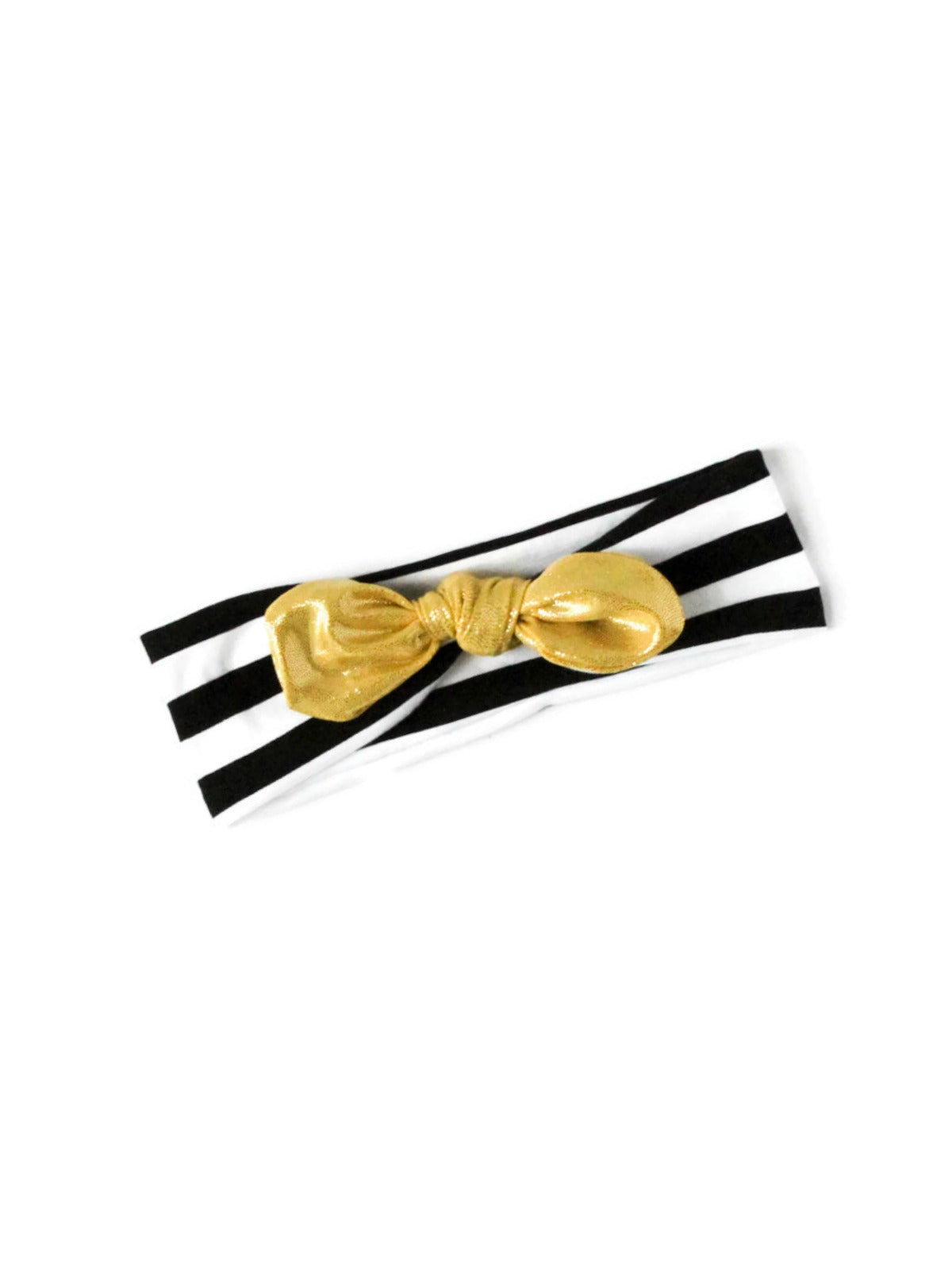 Gold Stripe Top Knot Headband