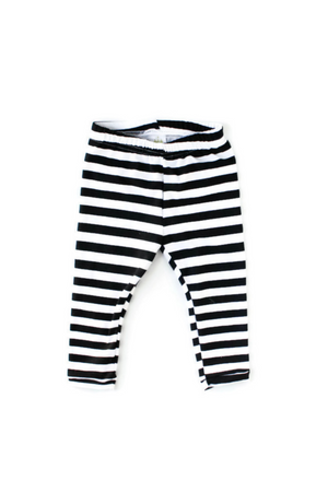 black and white stripes leggings for girls