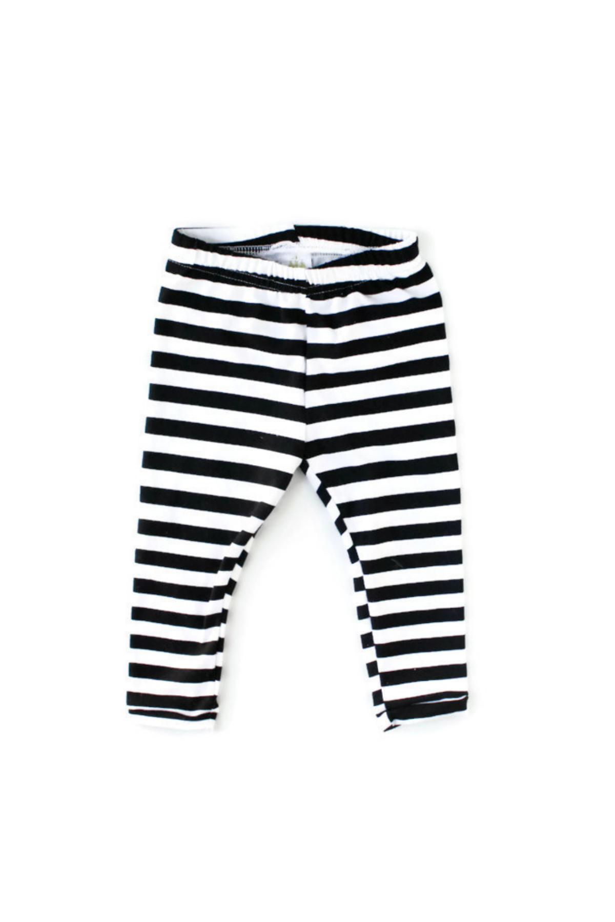 half inch white and black stripe leggings for girls