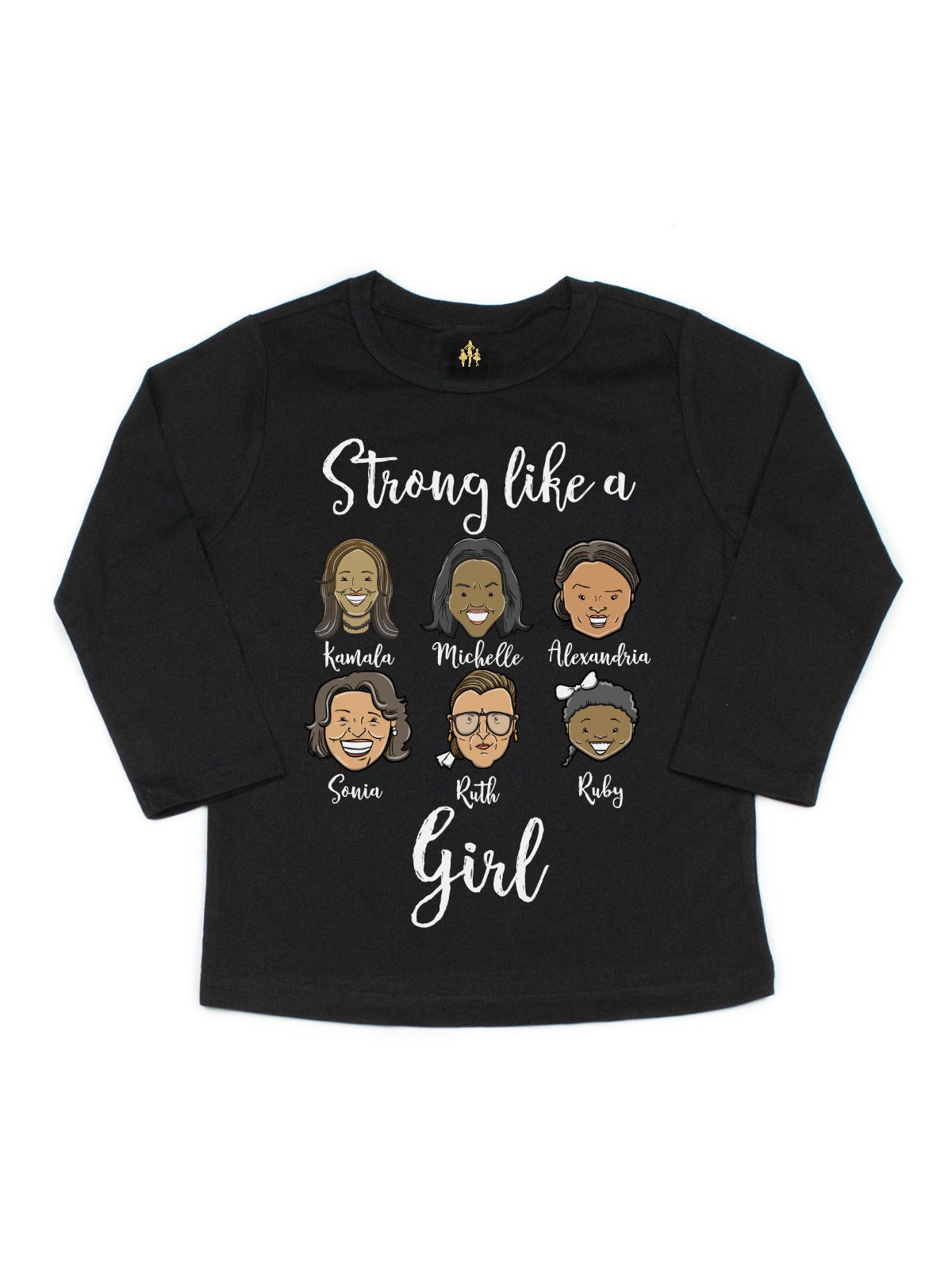 strong like a girl baby bodysuit