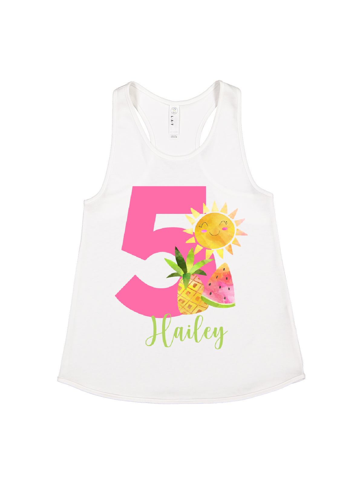 girls personalized summer fruits tank tops