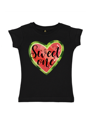 black sweet one girls watermelon shirt