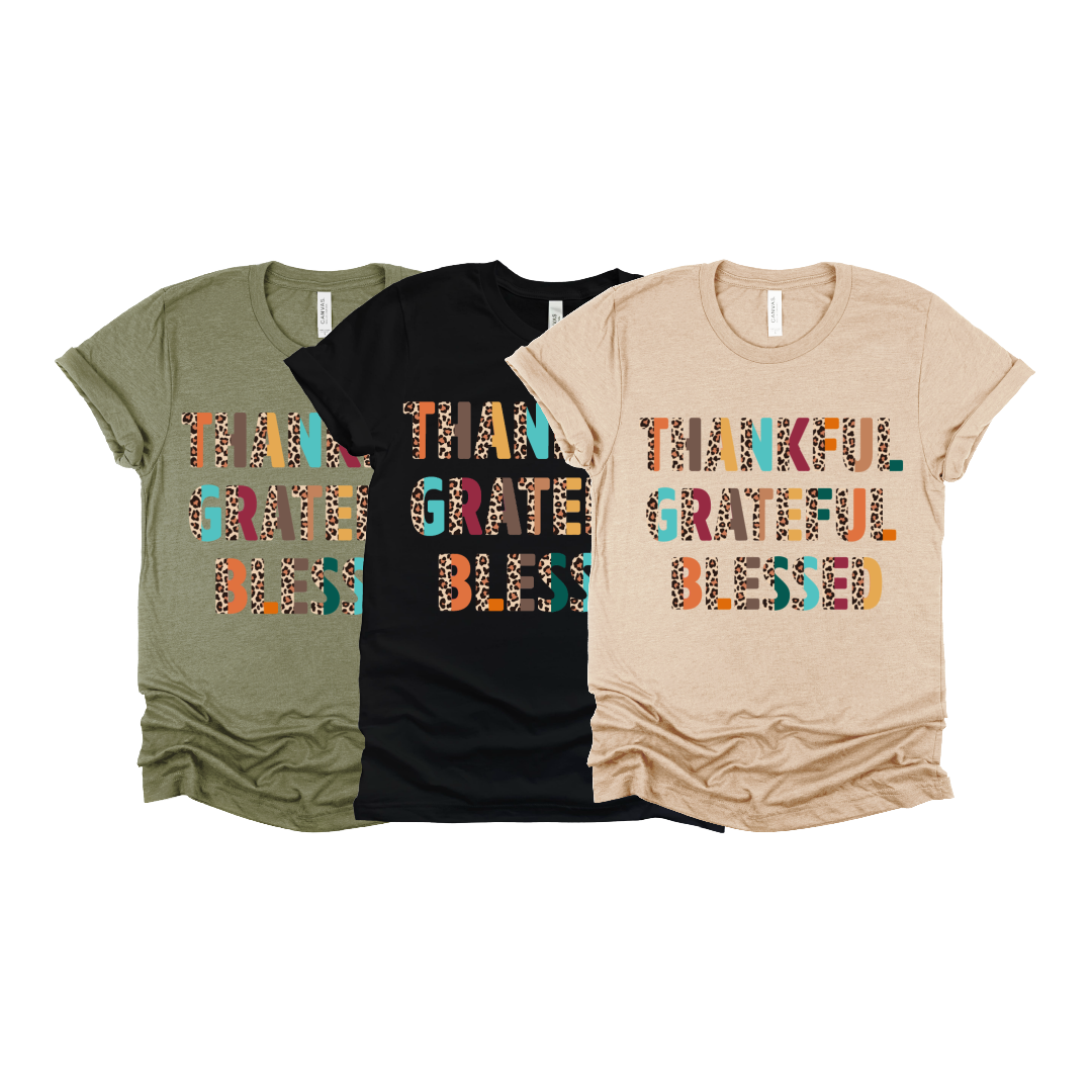thankful grateful blessed adult t shirts