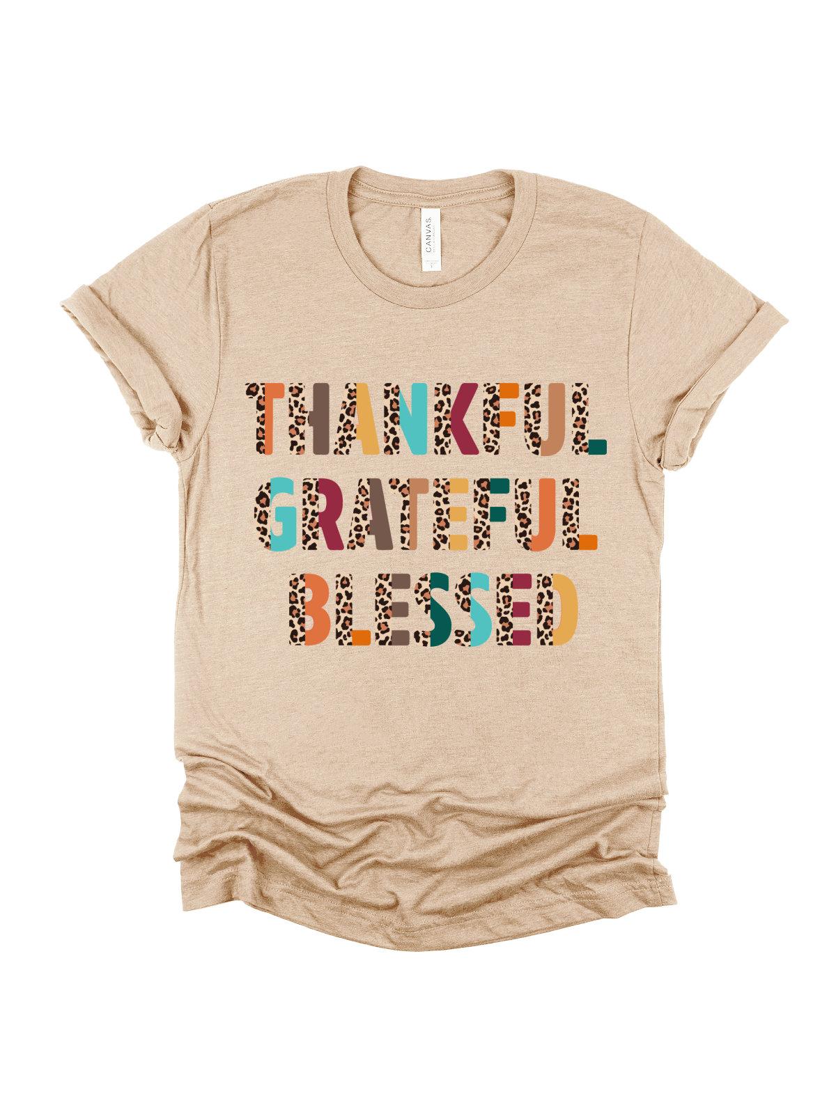 thankful, grateful, and blessed adult thanksgiving shirt