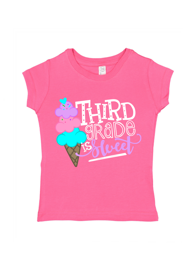 Third Grade is Sweet Girls Raspberry Pink Shirt