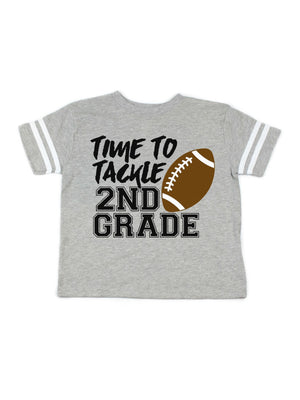 time to tackle second grade kids school shirt