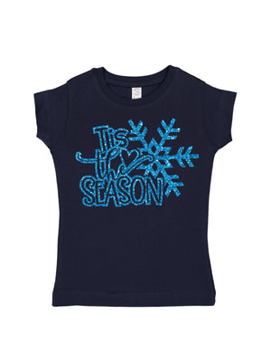 Tis' The Season Navy Snowflake Shirt