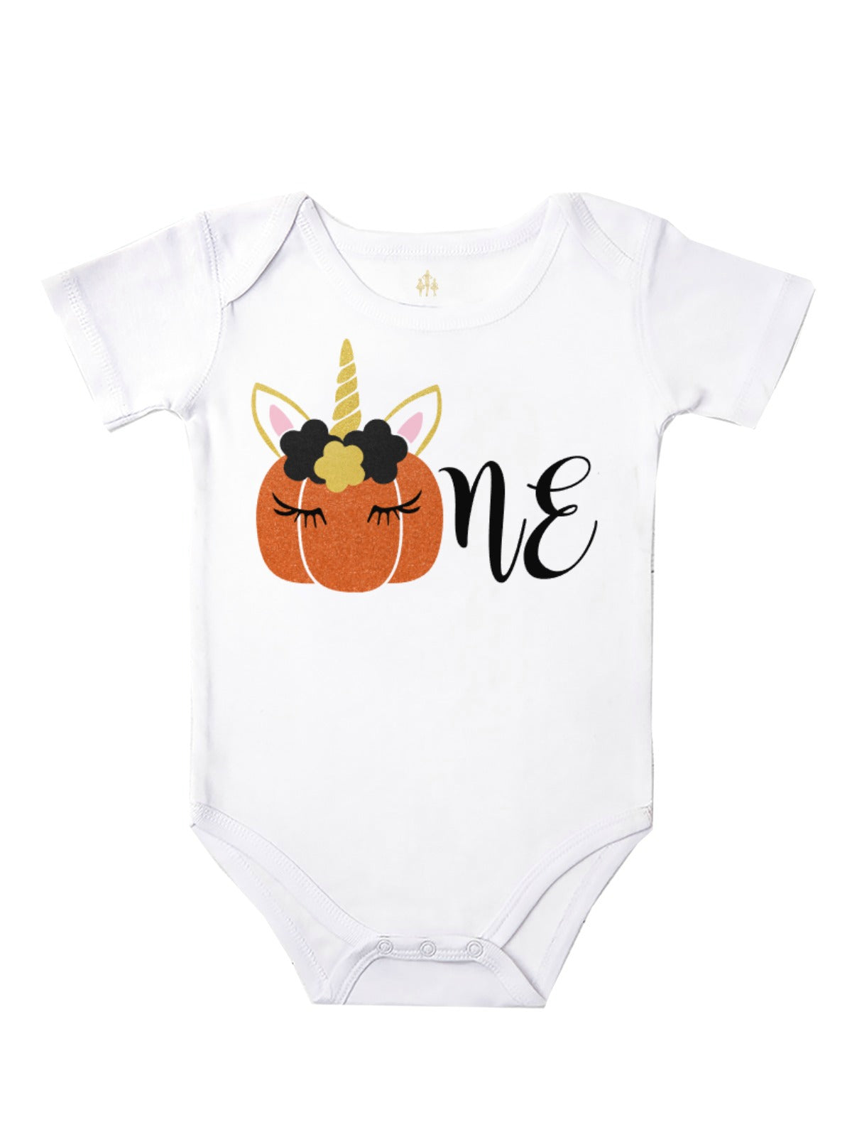 sparkle unicorn pumpkin baby bodysuit first birthday 