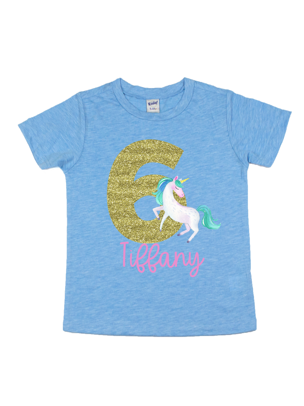 blue girls unicorn shirt 