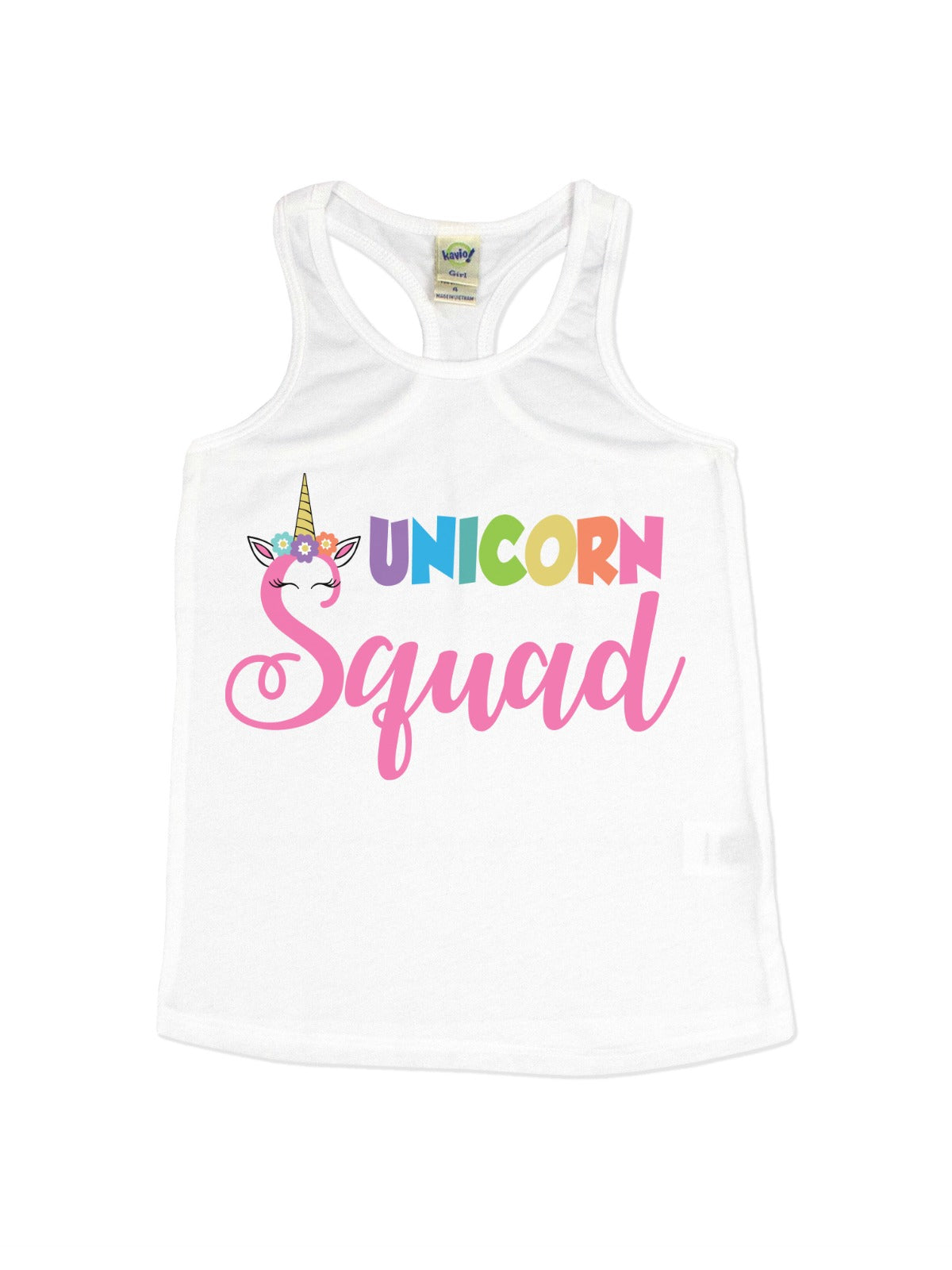unicorn squad girls tank top 