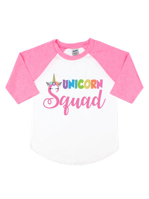 unicorn squad raglan t-shirt