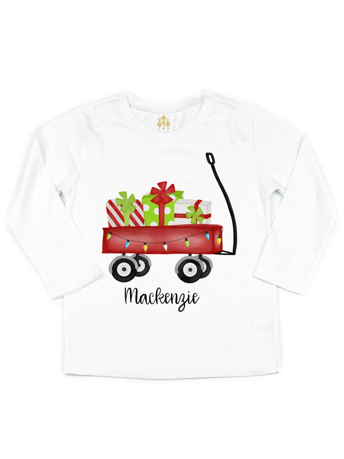 personalized red wagon with presents Christmas shirt